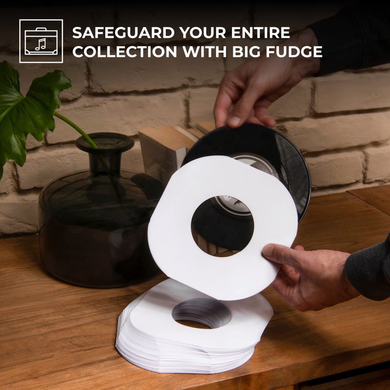 BIG FUDGE Vinyl Record Inner Sleeves 100x | Made from Heavyweight & Acid Free Paper | Album Covers with Round Corners for Easy Insert | Slim Record Jackets to Protect Your LPs & Singles | 7" - Image 5